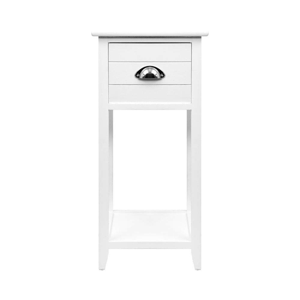 Artiss Bedside Table Nightstand Drawer Storage Cabinet Lamp Side Shelf White | Auzzi Store