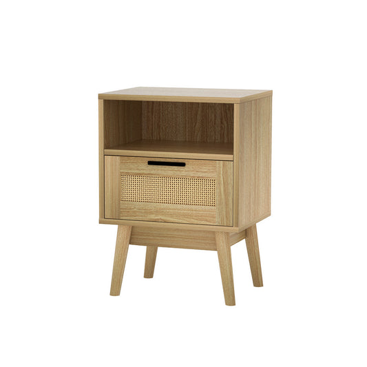 Artiss Bedside Tables Rattan Drawers Side Table Nightstand Storage Cabinet Wood | Auzzi Store