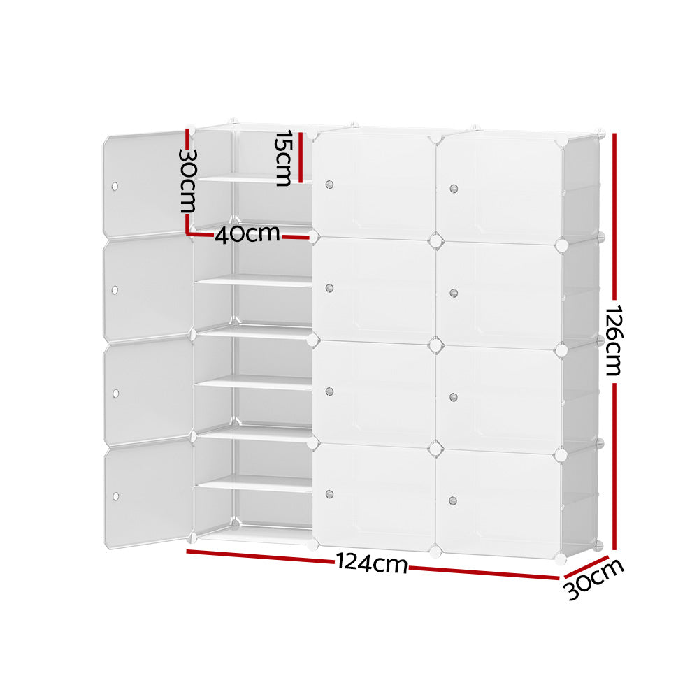 Artiss DIY Shoe Box Shoe Cabinet White Storage Cube Portable Organiser Stand | Auzzi Store