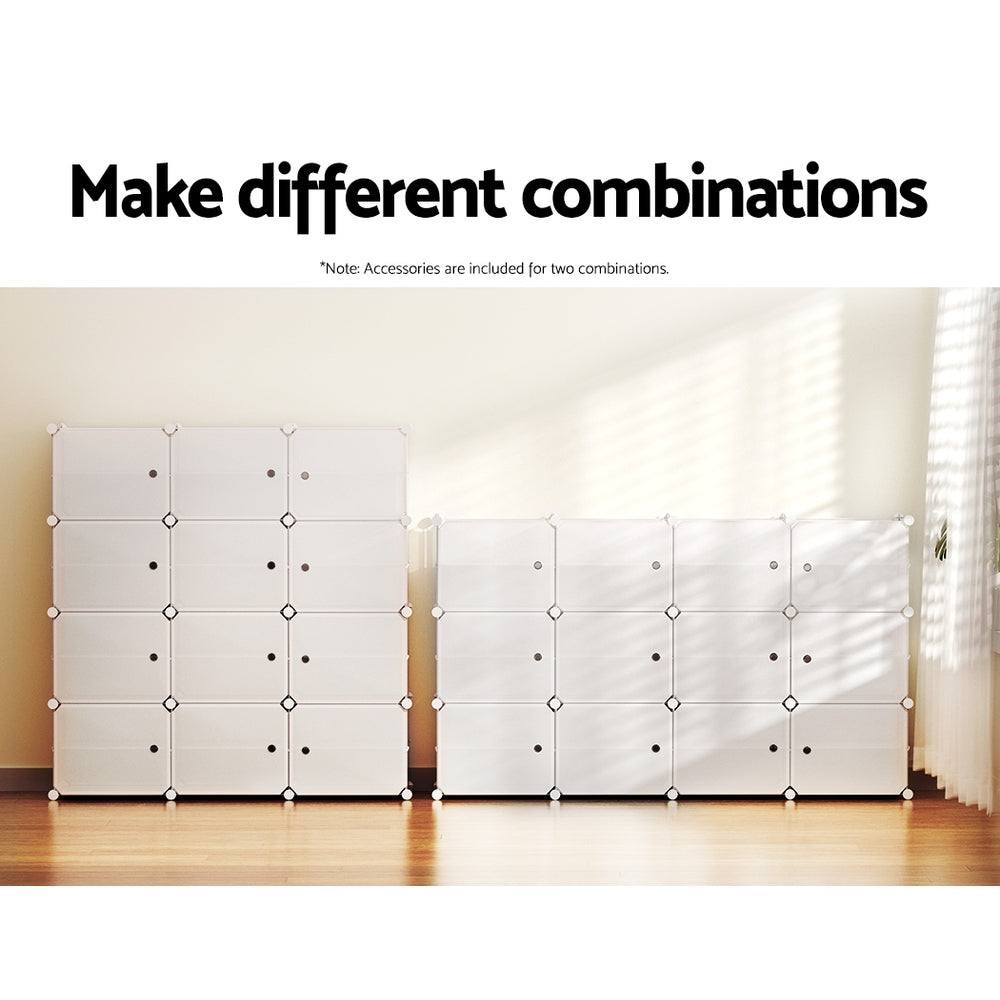 Artiss DIY Shoe Box Shoe Cabinet White Storage Cube Portable Organiser Stand | Auzzi Store