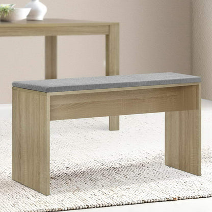 Artiss Dining Bench NATU Upholstery Seat Stool Chair Cushion Kitchen Furniture Oak 90cm | Auzzi Store