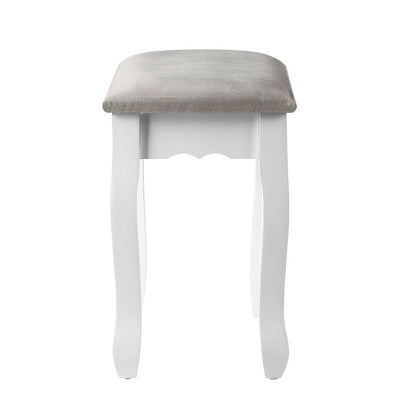 Artiss Dressing Table Stool Makeup Chair Bedroom Vanity Velvet Fabric Grey | Auzzi Store