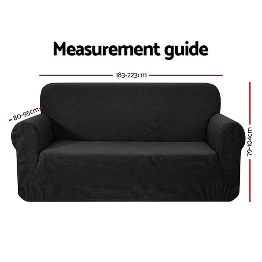 Artiss High Stretch Sofa Cover Couch Lounge Protector Slipcovers 3 Seater Black | Auzzi Store