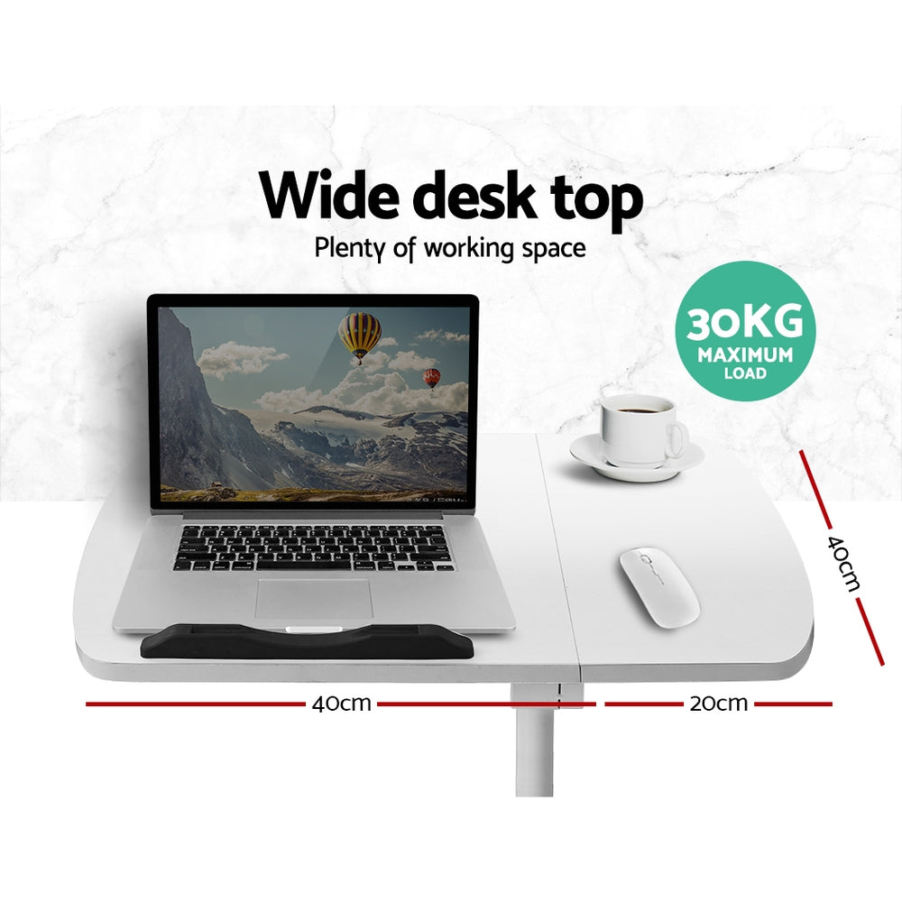 Artiss Laptop Table Desk Adjustable Stand - White | Auzzi Store