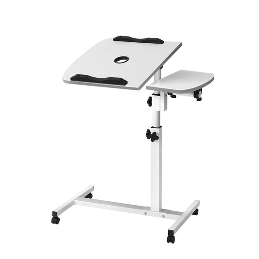 Artiss Laptop Table Desk Adjustable Stand With Fan - White | Auzzi Store