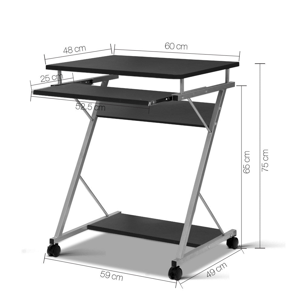 Artiss Metal Pull Out Table Desk - Black | Auzzi Store