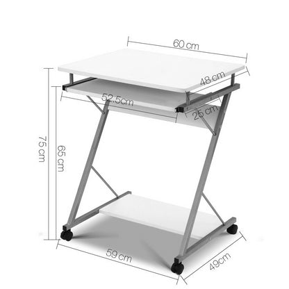 Artiss Metal Pull Out Table Desk - White | Auzzi Store