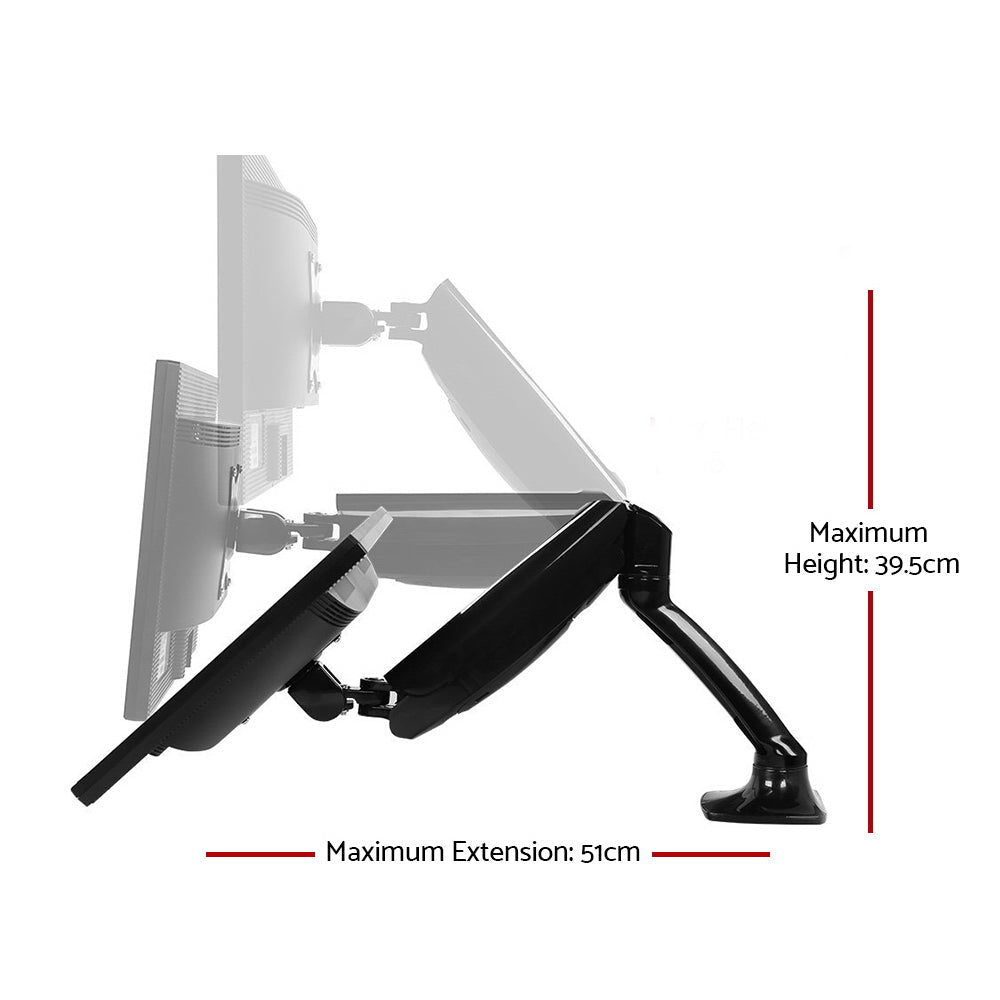 Artiss Monitor Arm Mount Dual Gas Black | Auzzi Store