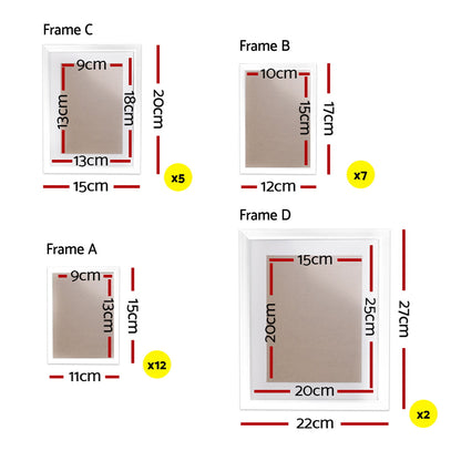 Artiss Photo Frames 26PCS  8x10in 5x7in 4x6in 3.5x5in Hanging Wall Frame White | Auzzi Store