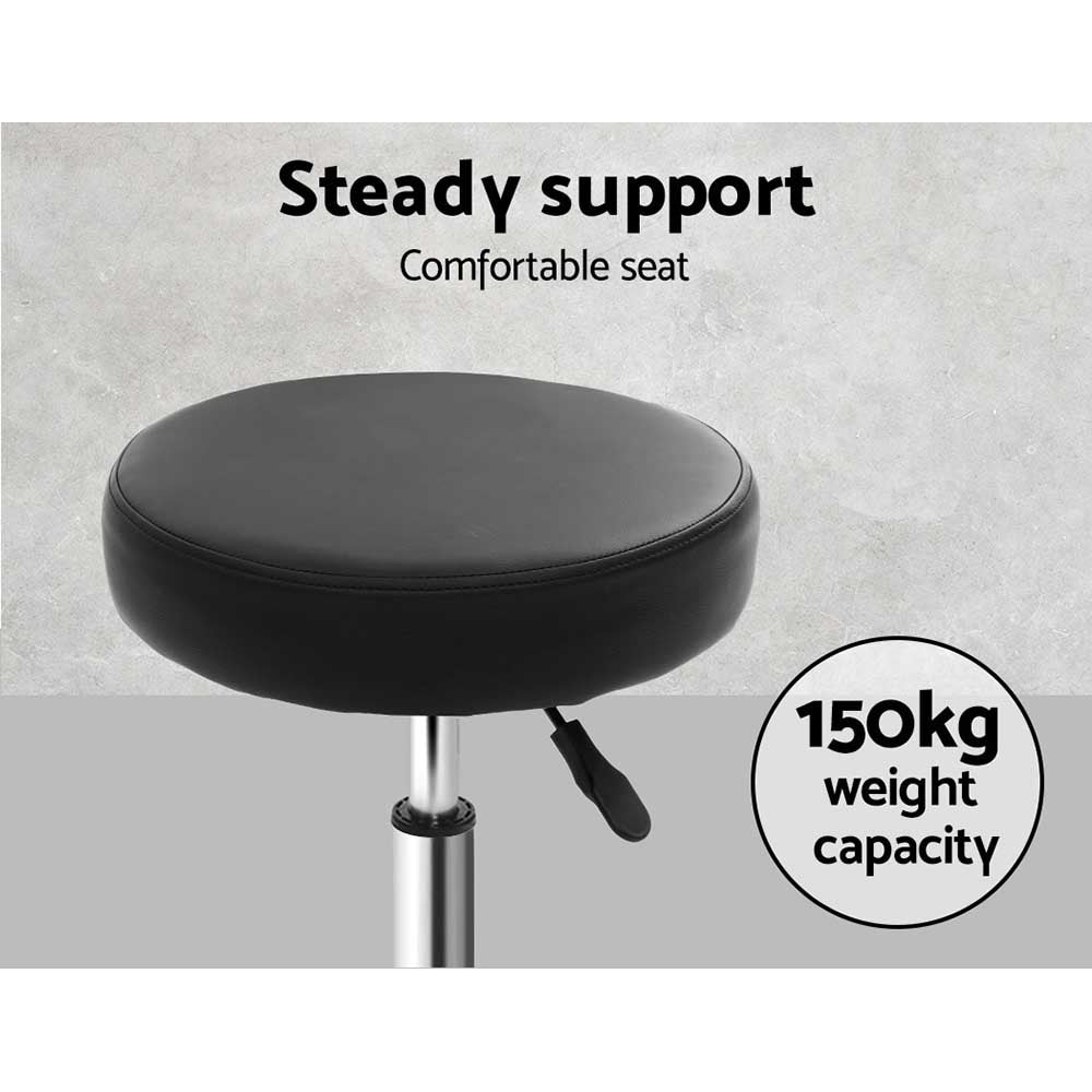 Artiss Round Salon Stool Black PU Swivel Barber Hair Dress Chair Hydraulic Lift | Auzzi Store