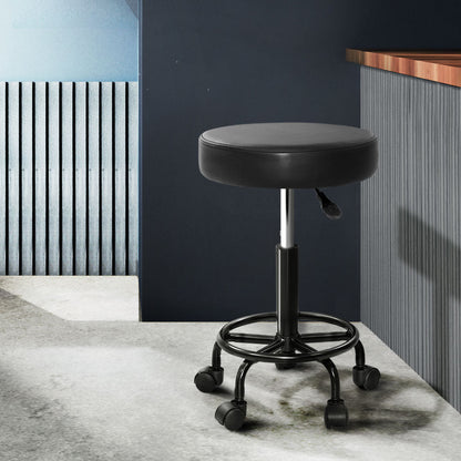Artiss Round Salon Stool Stools Black Swivel Barber Hair Hydraulic Chairs Lift | Auzzi Store
