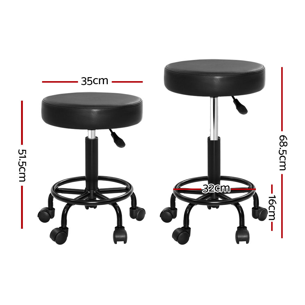 Artiss Round Salon Stool Stools Black Swivel Barber Hair Hydraulic Chairs Lift | Auzzi Store