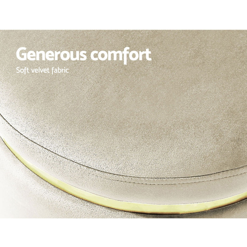 Artiss Round Velvet Foot Stool Ottoman Foot Rest Pouffe Padded Seat Footstool | Auzzi Store