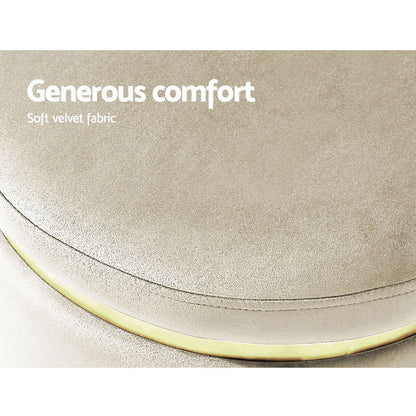 Artiss Round Velvet Foot Stool Ottoman Foot Rest Pouffe Padded Seat Footstool | Auzzi Store