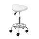 Artiss Saddle Salon Stool White PU Swivel Barber Hair Dress Chair Hydraulic Lift | Auzzi Store