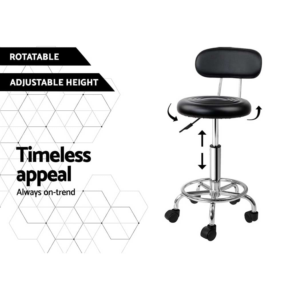 Artiss Salon Stool Swivel Chair Backrest Barber Hairdressing Hydraulic Height | Auzzi Store