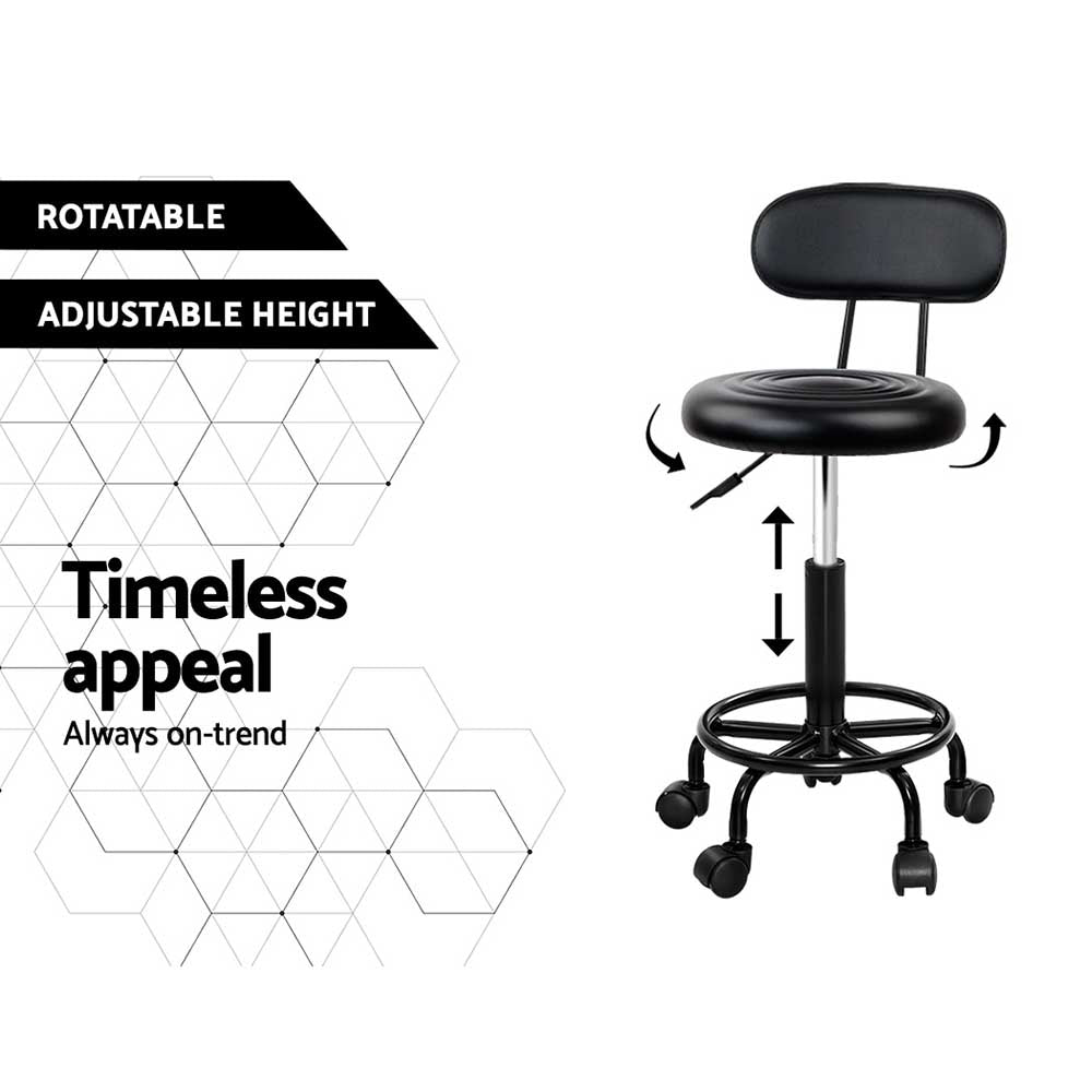 Artiss Salon Stool Swivel Chairs with Back Barber Beauty Hydralic Lift | Auzzi Store