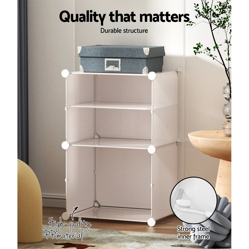 Artiss Shoe Cabinet DIY Shoe Box White Storage Cube Portable Organiser Stand | Auzzi Store