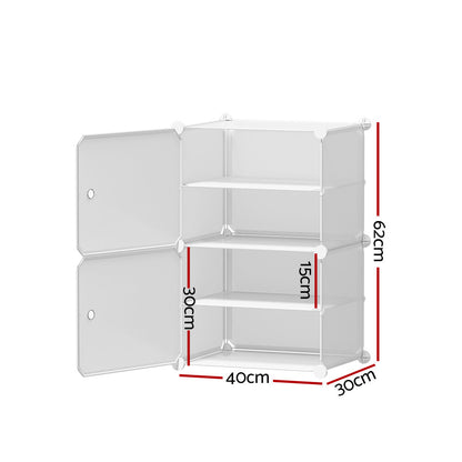 Artiss Shoe Cabinet DIY Shoe Box White Storage Cube Portable Organiser Stand | Auzzi Store