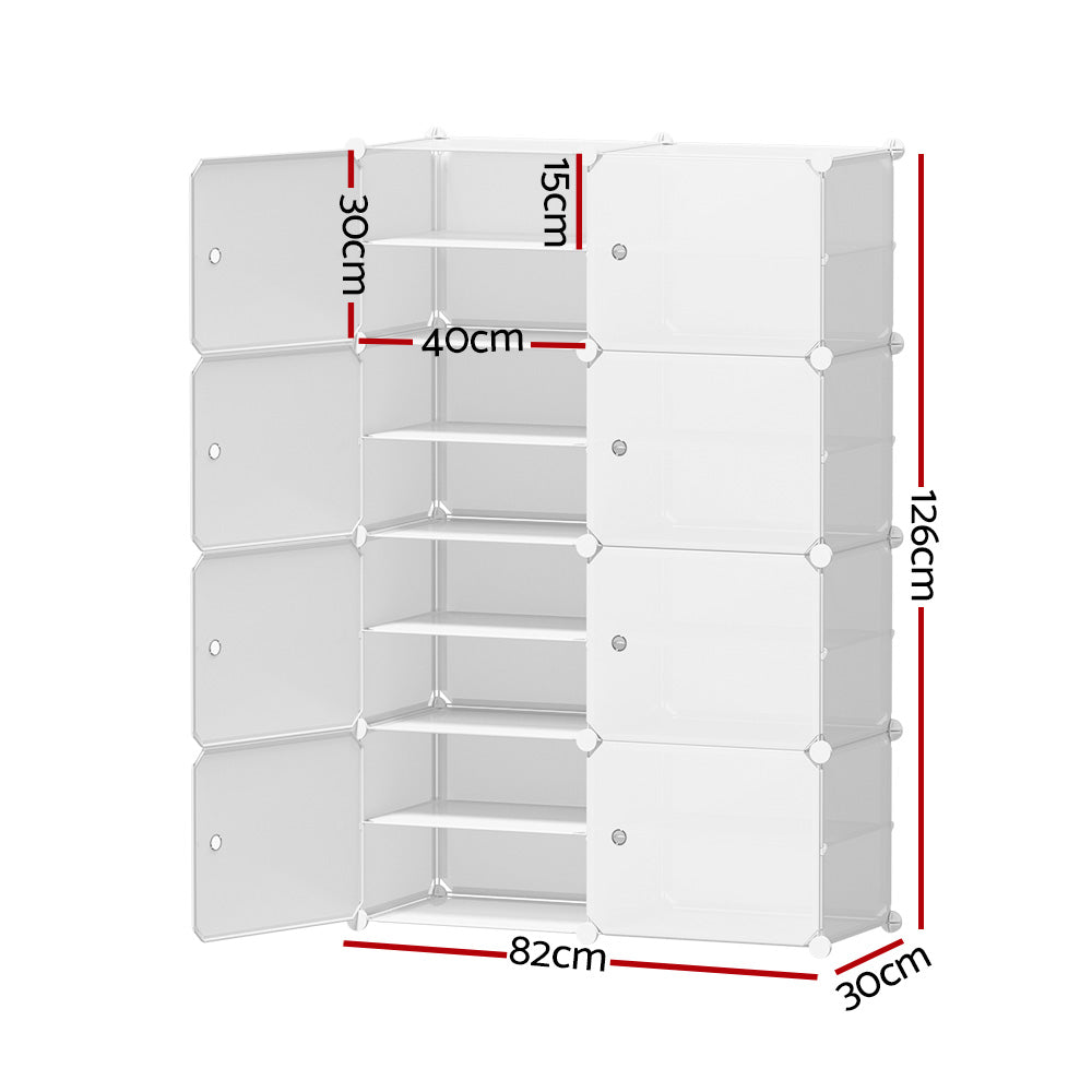 Artiss Shoe Cabinet DIY Storage Cube Shoe Box White Portable Organiser Stand | Auzzi Store