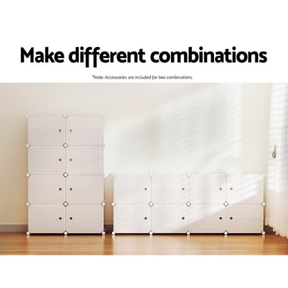 Artiss Shoe Cabinet DIY Storage Cube Shoe Box White Portable Organiser Stand | Auzzi Store