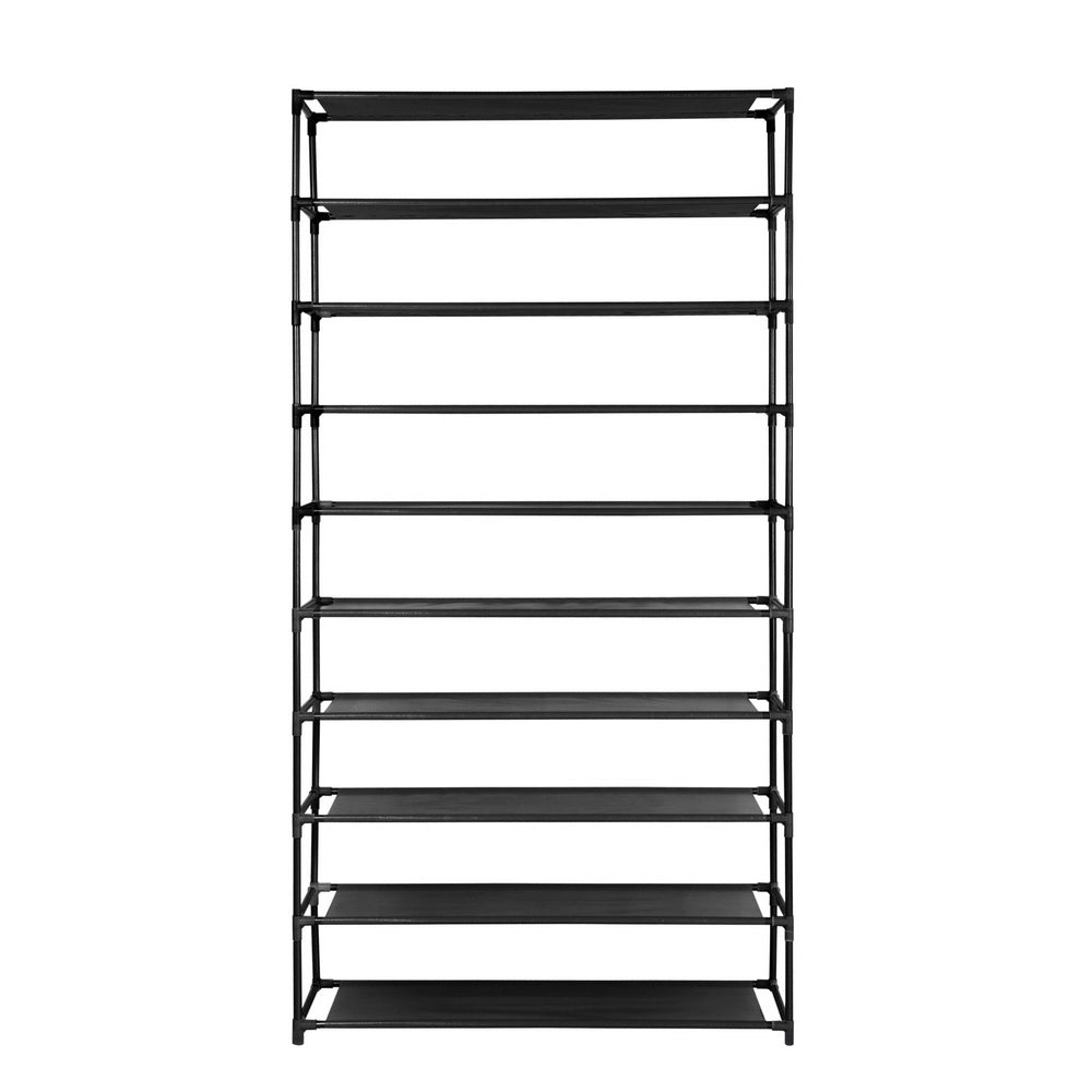 Artiss Shoe Rack 10-Tier (50 Pair) Shoes Organiser DIY Stackable Organizer Storage Shelf Stand Holder Portable Wardrobe Black | Auzzi Store