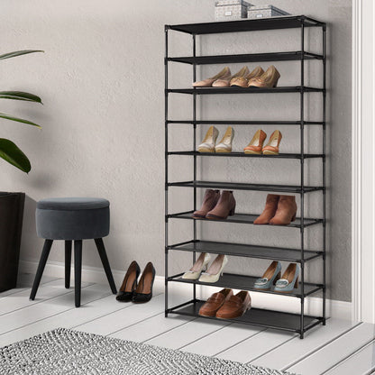 Artiss Shoe Rack 10-Tier (50 Pair) Shoes Organiser DIY Stackable Organizer Storage Shelf Stand Holder Portable Wardrobe Black | Auzzi Store