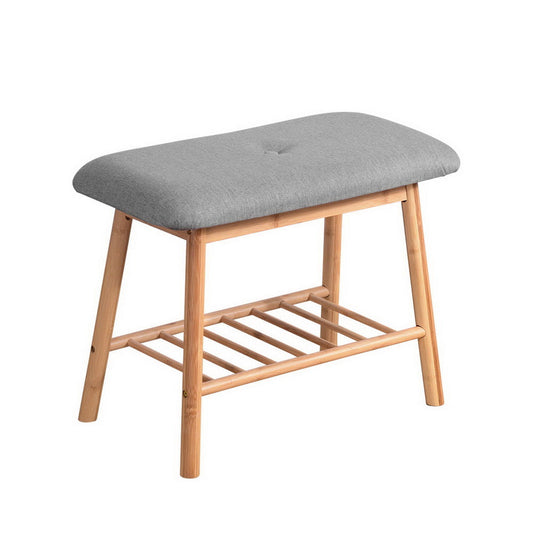 Artiss Shoe Rack Seat Bench Chair Shelf Organisers Bamboo Grey | Auzzi Store