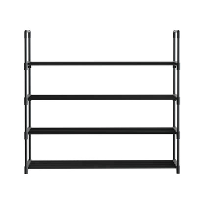 Artiss Shoe Rack Stackable 4 Tiers 80cm Shoes Shelves Storage Stand Black | Auzzi Store