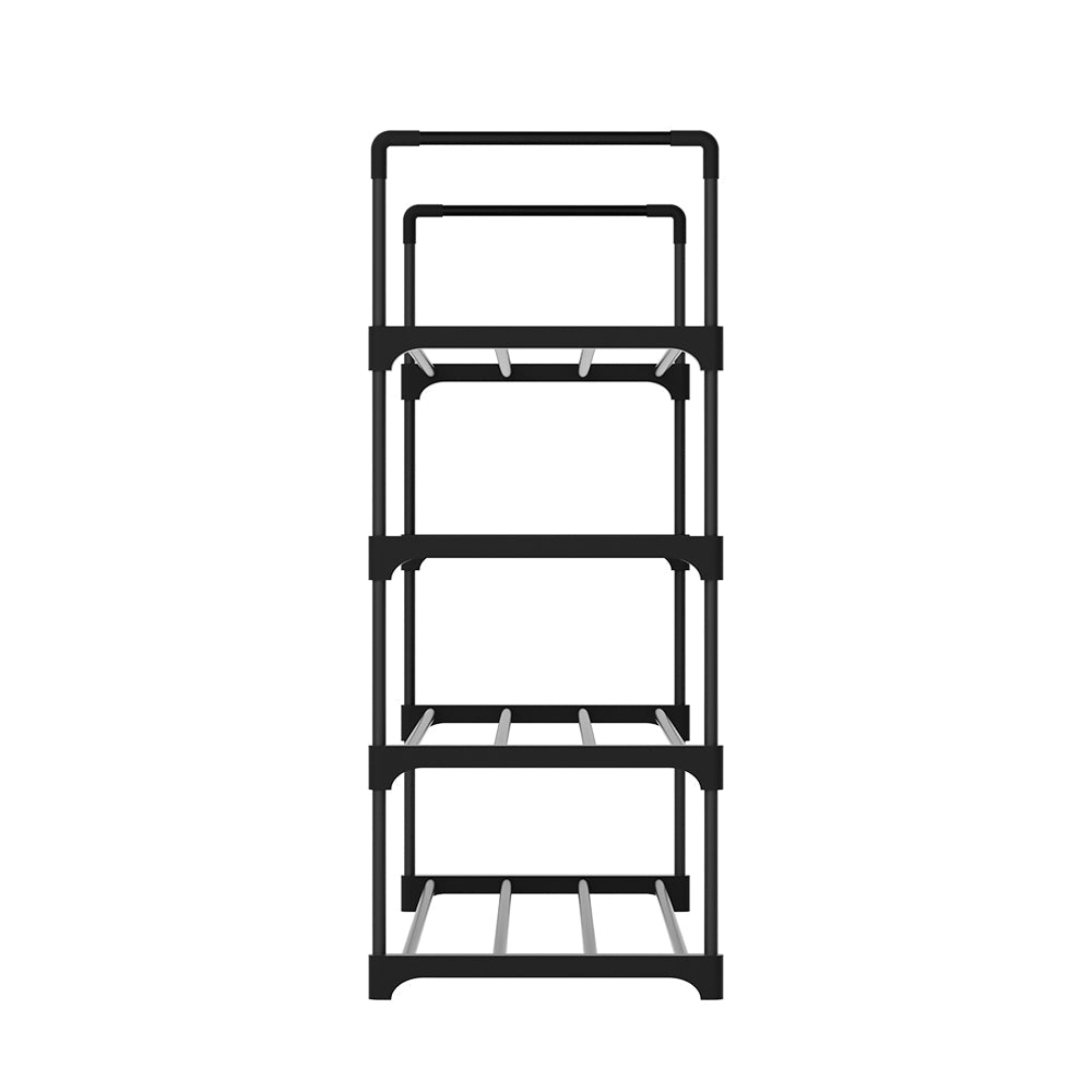 Artiss Shoe Rack Stackable 4 Tiers 80cm Shoes Shelves Storage Stand Black | Auzzi Store