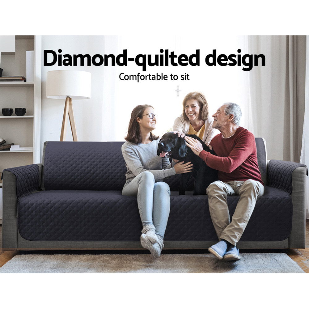 Artiss Sofa Cover Quilted Couch Covers 100% Water Resistant 3 Seater Dark Grey | Auzzi Store