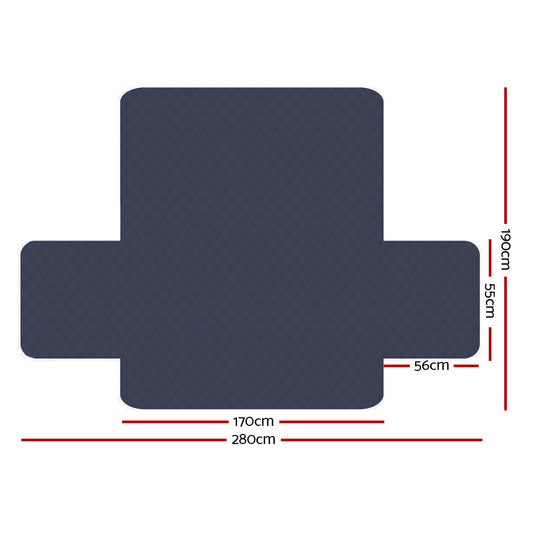 Artiss Sofa Cover Quilted Couch Covers Lounge Protector Slipcovers 3 Seater Dark Grey | Auzzi Store
