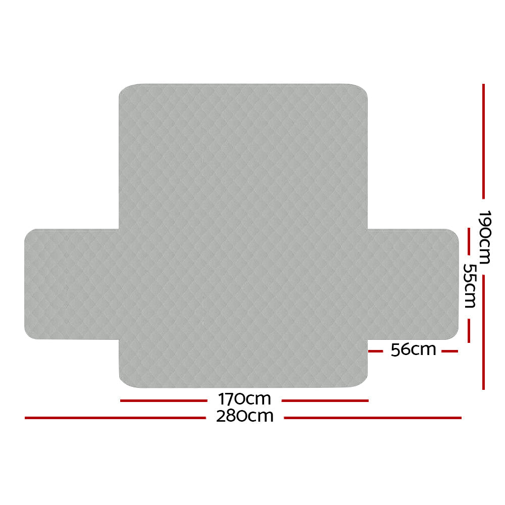 Artiss Sofa Cover Quilted Couch Covers Lounge Protector Slipcovers 3 Seater Grey | Auzzi Store
