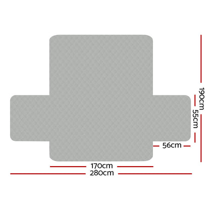 Artiss Sofa Cover Quilted Couch Covers Lounge Protector Slipcovers 3 Seater Grey | Auzzi Store