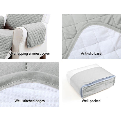 Artiss Sofa Cover Quilted Couch Covers Lounge Protector Slipcovers 3 Seater Grey | Auzzi Store