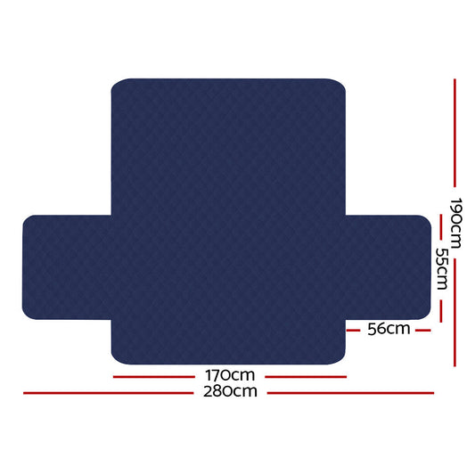 Artiss Sofa Cover Quilted Couch Covers Lounge Protector Slipcovers 3 Seater Navy | Auzzi Store