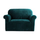 Artiss Velvet Sofa Cover Plush Couch Cover Lounge Slipcover 1 Seater Agate Green | Auzzi Store