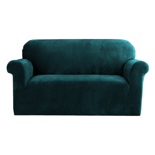 Artiss Velvet Sofa Cover Plush Couch Cover Lounge Slipcover 2 Seater Agate Green | Auzzi Store