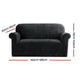 Artiss Velvet Sofa Cover Plush Couch Cover Lounge Slipcover 2 Seater Black | Auzzi Store