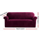 Artiss Velvet Sofa Cover Plush Couch Cover Lounge Slipcover 3 Seater Ruby Red | Auzzi Store