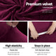 Artiss Velvet Sofa Cover Plush Couch Cover Lounge Slipcover 3 Seater Ruby Red | Auzzi Store