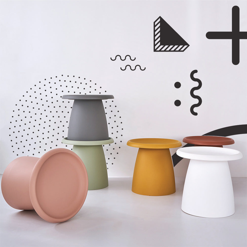 ArtissIn Coffee Table Mushroom Nordic Round Small Side Table 50CM Pink | Auzzi Store