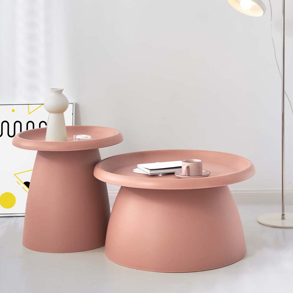 ArtissIn Coffee Table Mushroom Nordic Round Small Side Table 50CM Pink | Auzzi Store