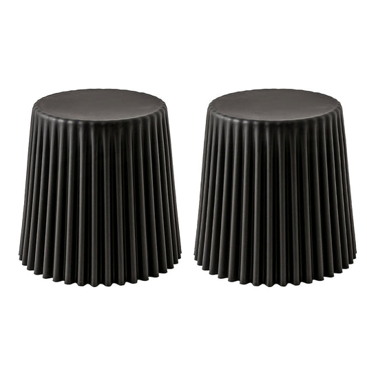 ArtissIn Set of 2 Cupcake Stool Plastic Stacking Bar Stools Dining Chairs Kitchen Black | Auzzi Store
