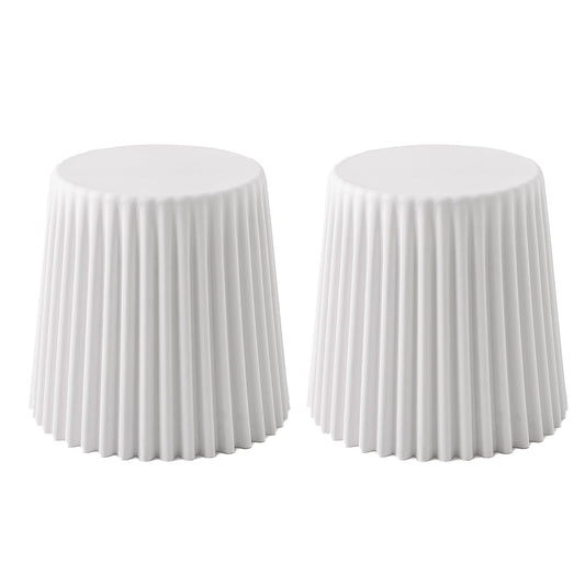 ArtissIn Set of 2 Cupcake Stool Plastic Stacking Bar Stools Dining Chairs Kitchen White | Auzzi Store