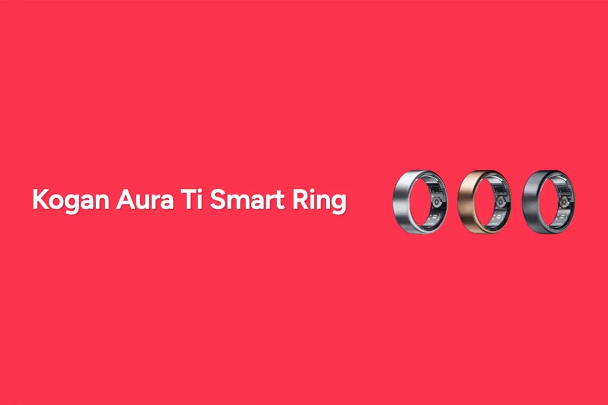 Kogan Aura Ti Smart Ring (Titanium, Silver, Size 10)