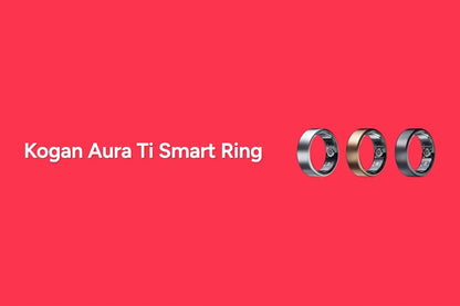 Kogan Aura Ti Smart Ring (Titanium, Graphite, Size 9)