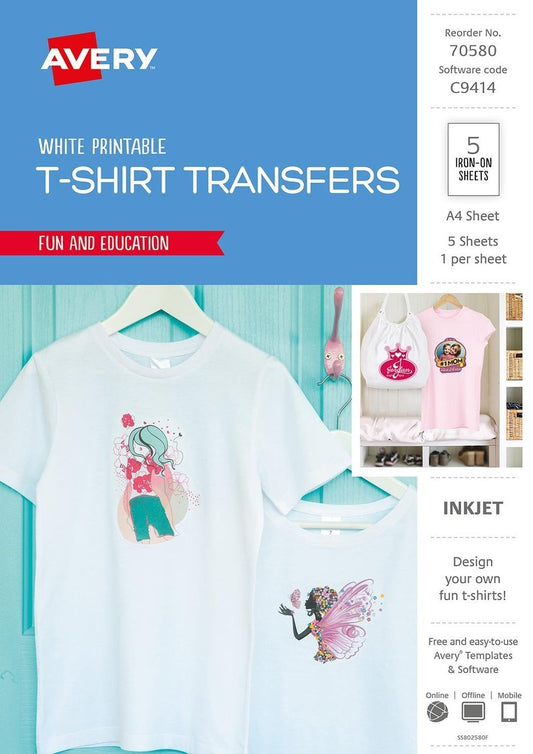 Avery Inspired T-Shirt Transfer - clear transfer sheets - 5 sheets | Auzzi Store