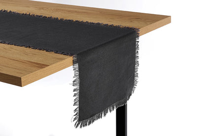 Ayra Fringed Charcoal Table Runner (35 x 180cm) | Auzzi Store