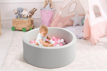 Bubbli Baby Kids Ball Pit with 200 Balls Multi Coloured (Grey/Pink)